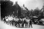 Mr Dixon taking horses along West Street to the station in 1939    