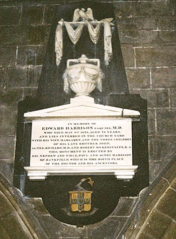 Edward Harrison's Memorial in St Mary's Church