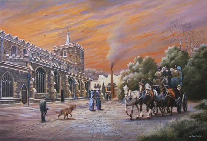 Painting of St Mary's Church by David Waller