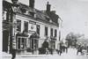 The Bull Hotel in The Bull Ring. The Bull Hotel has always been Horncastle's leading Inn. In 1846 it had 24 bedrooms and stabling for 100 horses.The Assembly Rooms (large windows to the right) were used for public meetings and social events. Sir Joseph Banks attended events in these rooms.